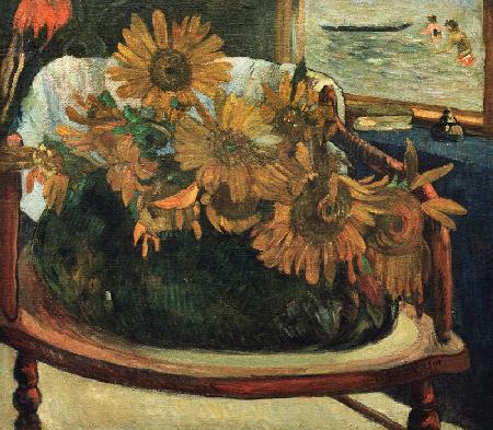 Sunflowers in an armchair