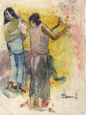 Two Figures, Study for 'Faa Iheiche', 1898 (w/c and pen on paper) from Paul Gauguin