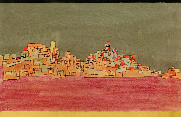 Zweihuegel Stadt, 1927. from Paul Klee