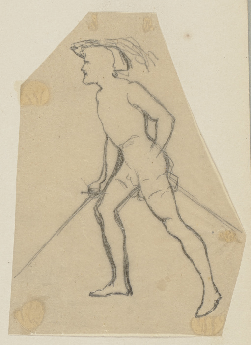Demetrius mit Hut, gezogenem Schwert und weit ausfallendem Schritt, nach links from Paul Konewka