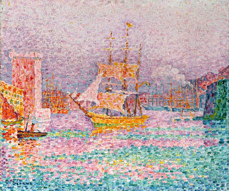 Sailing ship in the port of Marseille from Paul Signac