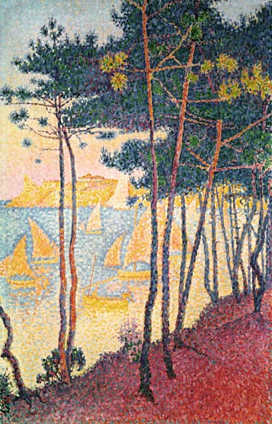 Pines and sailing boats from Paul Signac