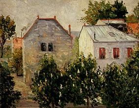 Houses and gardens at the outskirts of Asnières. from Paul Signac