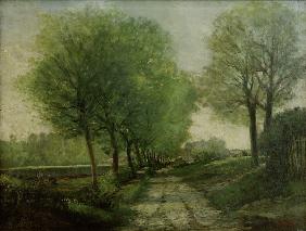 A.Sisley, Baumallee bei einem Städtchen