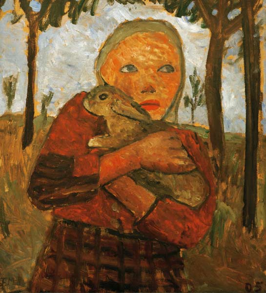 Girl with rabbit from Paula Modersohn-Becker