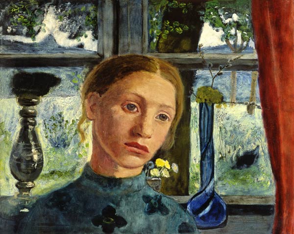 Girl head in front of a window from Paula Modersohn-Becker