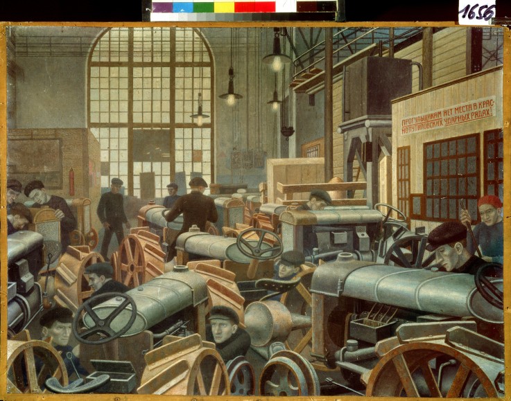 The Tractor assembly shop at the Putilov factory from Pawel Nikolajewitsch Filonow
