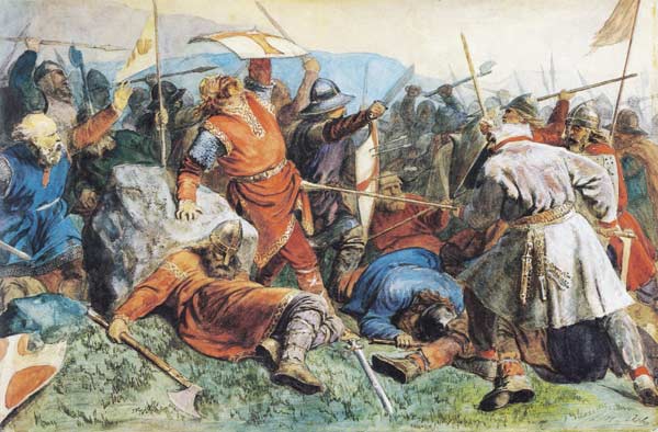 Saint Olav at the Battle of Stiklestad from Peter Nicolai Arbo