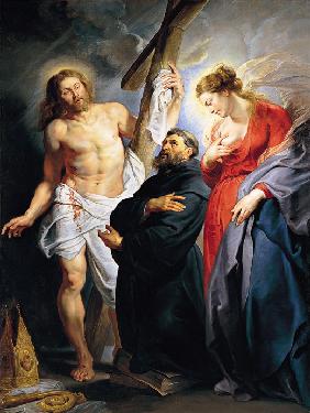 Saint Augustine Between Christ and the Virgin