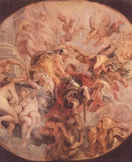 Minerva and Mercury Conduct the Duke of Buckingham (1592-1628) to the Temple of Virtue from Peter Paul Rubens