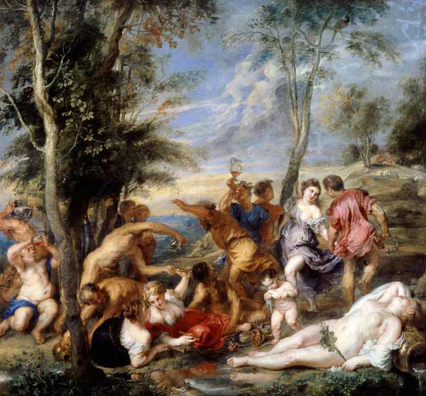 The Andrians, a free copy after Titian from Peter Paul Rubens