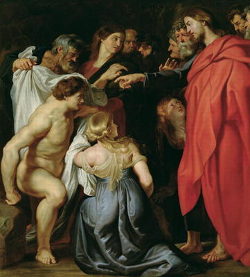The Resurrection of Lazarus (oil on canvas) from Peter Paul Rubens