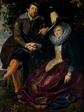 Self portrait with Isabella Brandt, his first wife, in the honeysuckle bower, c.1609