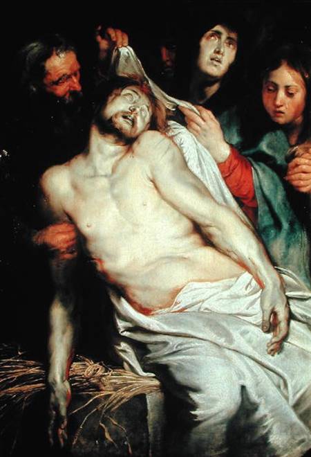 Triptych of Christ on the Straw, centre panel depicting the Lamentation of Christ from Peter Paul Rubens