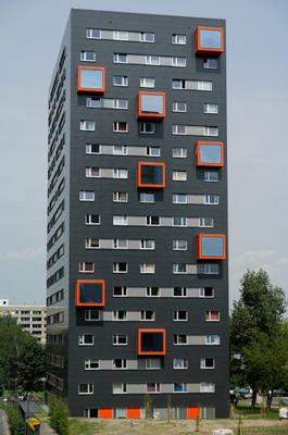 Fassade Hochhaus Anthrazit Orange from Peter Seifarth
