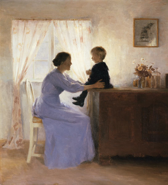 A Mother and Child in an Interior from Peter Vilhelm Ilsted