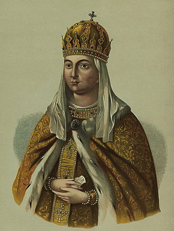 Portrait of Tsarina Yevdokiya Lukyanovna Streshnyova (1608-1645), the wife of tsar Michael I of Russ from P.F. Borel