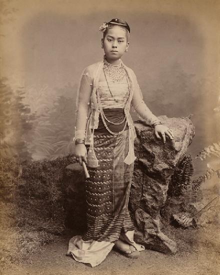 Young Burmese girl, c.1875 (albumen print) (b/w photo) 