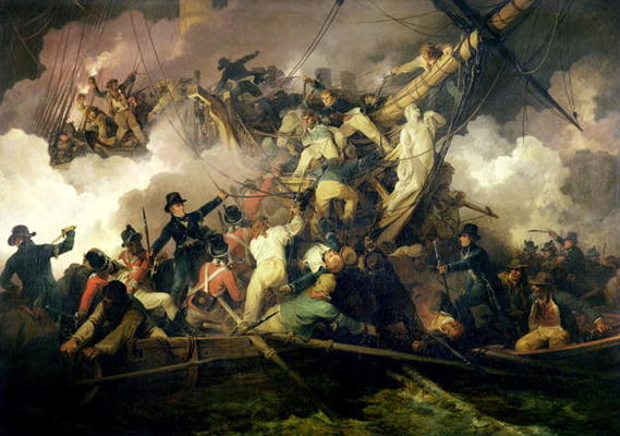 The Cutting-Out of the French Corvette, 'La Chevrette', 21st July 1801 (oil on canvas) from Philip James Loutherbourg