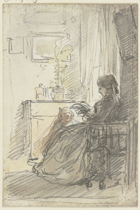 Frau mit einem Buch am Fenster sitzend from Philipp Rumpf