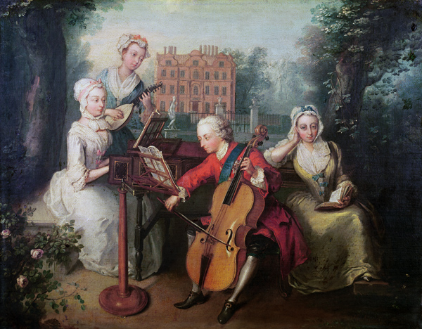 Frederick, Prince of Wales, and his sisters from Philippe Mercier