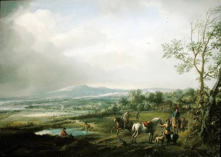 A Hawking Party in an Extensive Landscape from Philips Wouverman