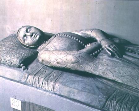 Tomb effigy of Margherita Malatesta, wife of Francesco I Gonzaga of Mantua from Pier Paolo dalle Masegne