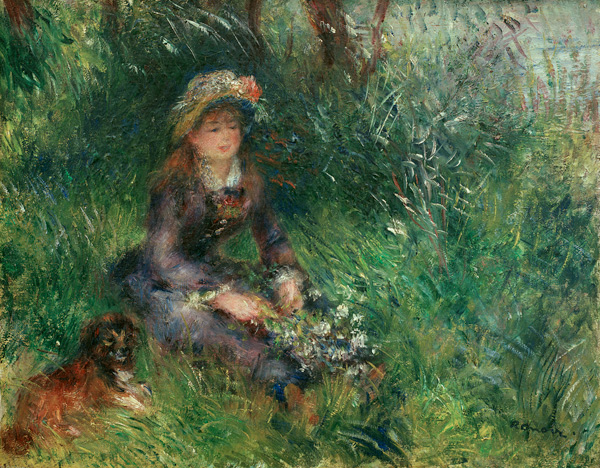 Aline Charigot au chien from Pierre-Auguste Renoir