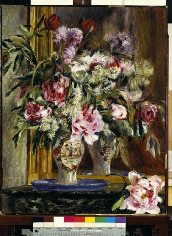 Flower still life in front of the mirror from Pierre-Auguste Renoir
