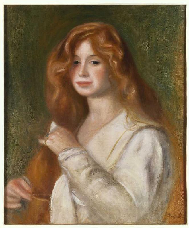 Young woman when combing her hair. from Pierre-Auguste Renoir