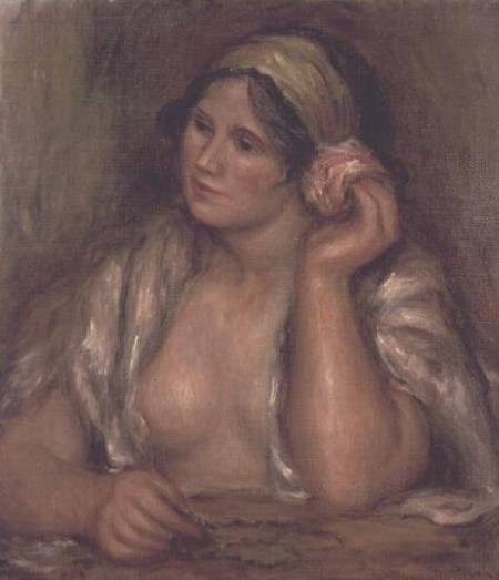 Gabrielle with a Green Necklace from Pierre-Auguste Renoir
