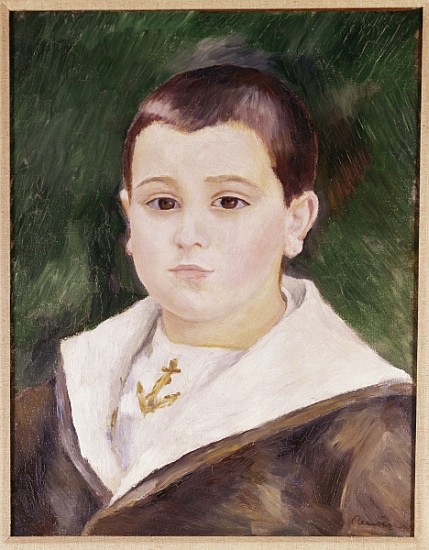 Head of a Young Boy in a Sailor Suit (Pierre Goujon) (oil on canavs) from Pierre-Auguste Renoir