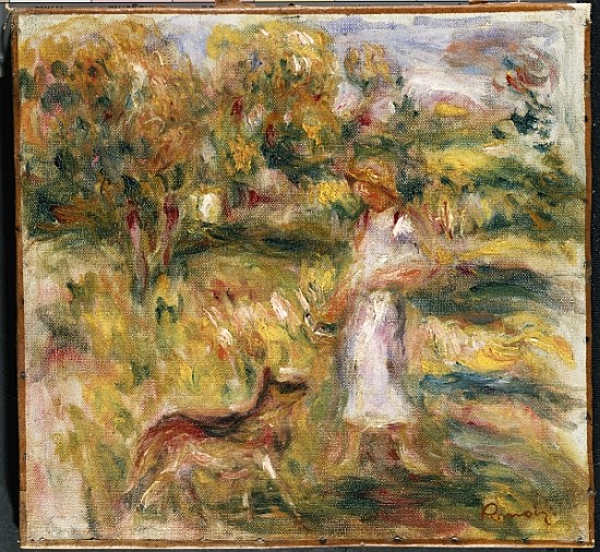 Landscape with a Woman in Blue from Pierre-Auguste Renoir