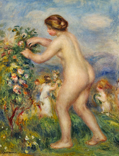 Naked young woman in landscape. from Pierre-Auguste Renoir