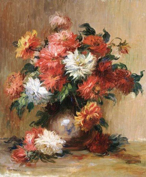 Still life with dahlias from Pierre-Auguste Renoir