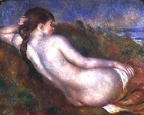 Reclining nude in a landscape