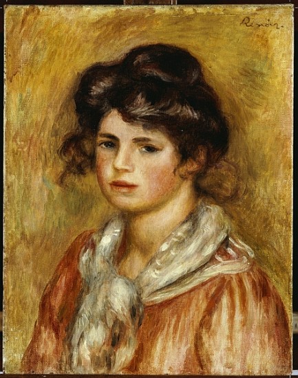 Young Girl with a White Handkerchief from Pierre-Auguste Renoir