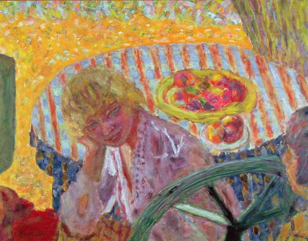 Young Girl with a Striped Tablecloth from Pierre Bonnard