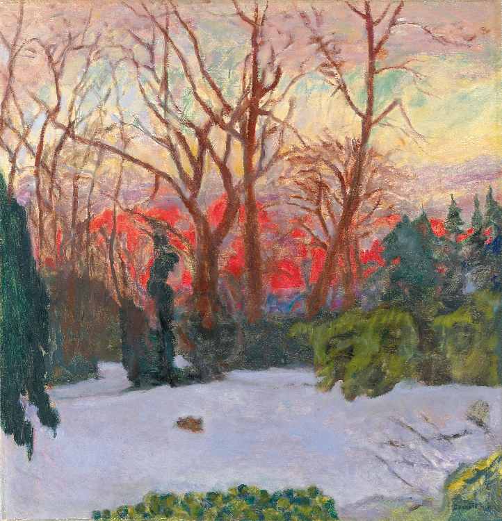 Schneebedeckter Garden bei Sonnenuntergang (Le Jardin sous la Neige, Soleil Couchant) from Pierre Bonnard