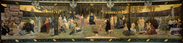 The Sacred Wood, mural in the Grand Amphitheatre depicting allegorical figures of the Sorbonne, Eloq from Pierre-Cécile Puvis de Chavannes