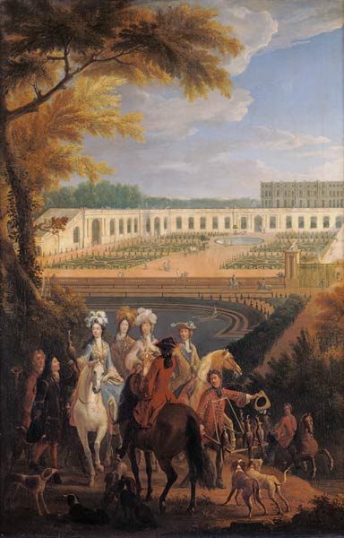 View of the Orangerie at Versailles from Pierre-Denis Martin
