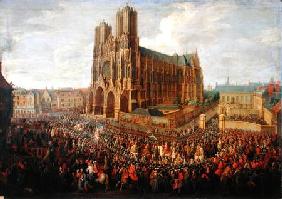 The procession of King Louis XV (1710-74) after his coronation, 26th October 1722