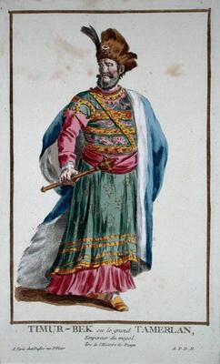 Tamburlaine (1336-1405) from 'Receuil des Estampes, representant les Rangs et les Dignites, suivant