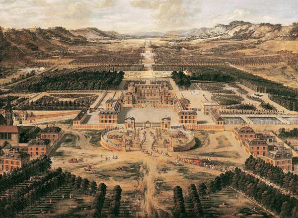 Perspective view of the Chateau, Gardens and Park of Versailles seen from the Avenue de Paris, 1668 from Pierre Patel