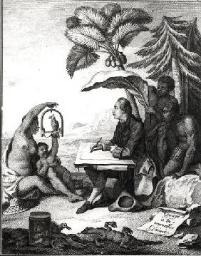 Pierre Sonnerat Drawing a Bird, from 'Voyage a la Nouvelle-Guinee'