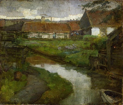 Farmstead and Irrigation Ditch with Prow of Rowboat from Piet Mondrian