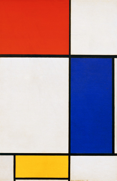 Composition w. red, yellow, blue from Piet Mondrian