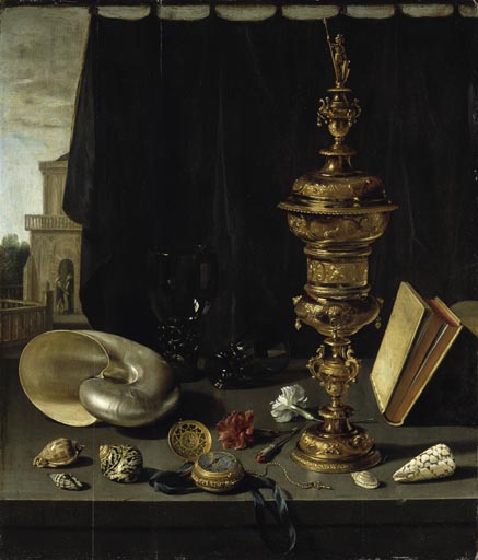 Stilleben mit hohem goldenen Pokal from Pieter Claesz