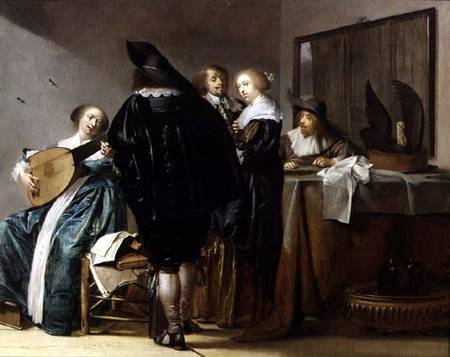 An Elegant Company in an Interior from Pieter Codde