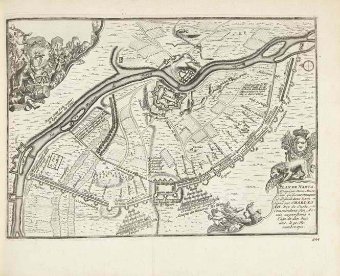 The Siege and Battle of Narva in 1700 from Pieter van der Aa